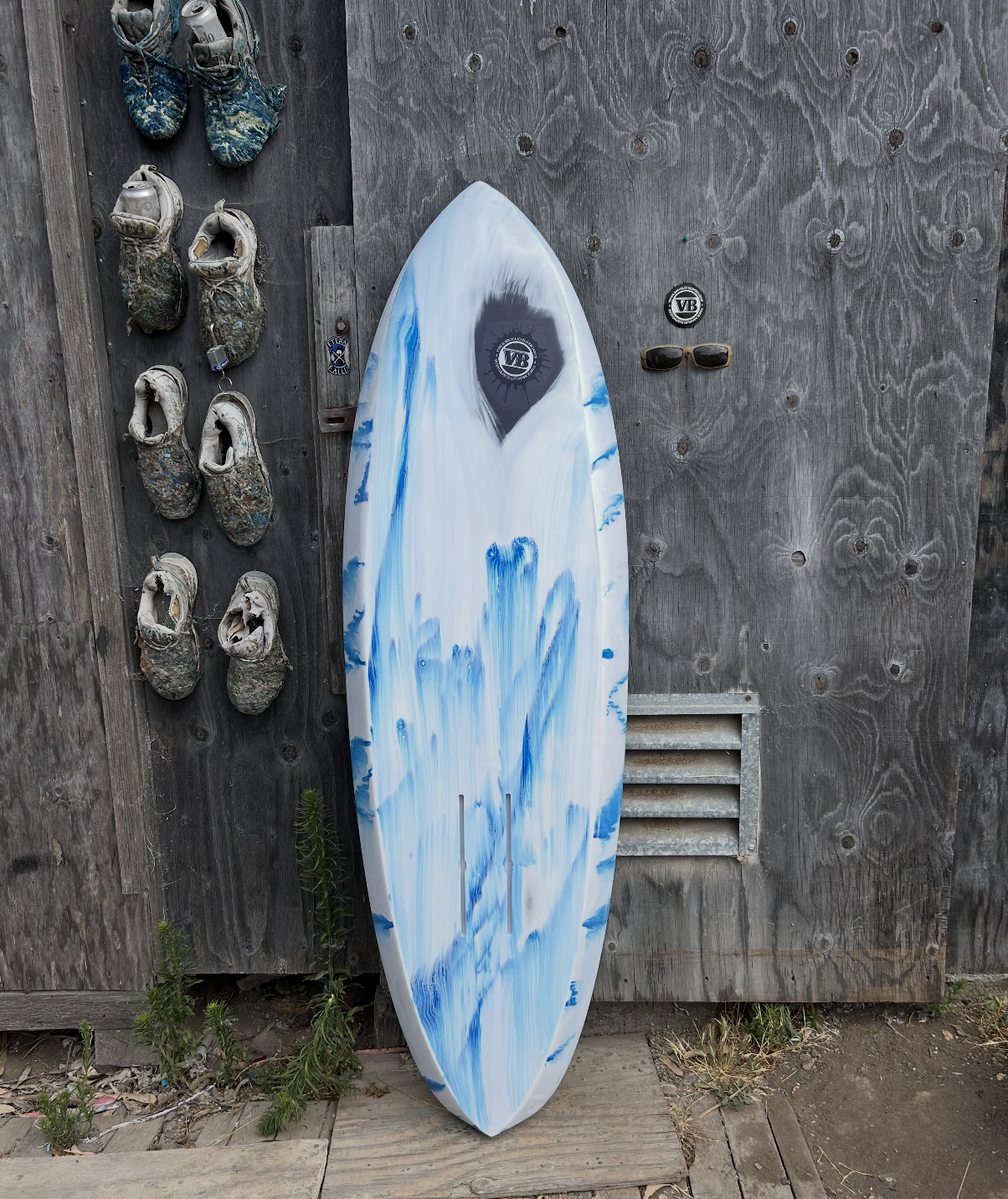 Mid Length 2 foilboard bottom view by Vince Broglio