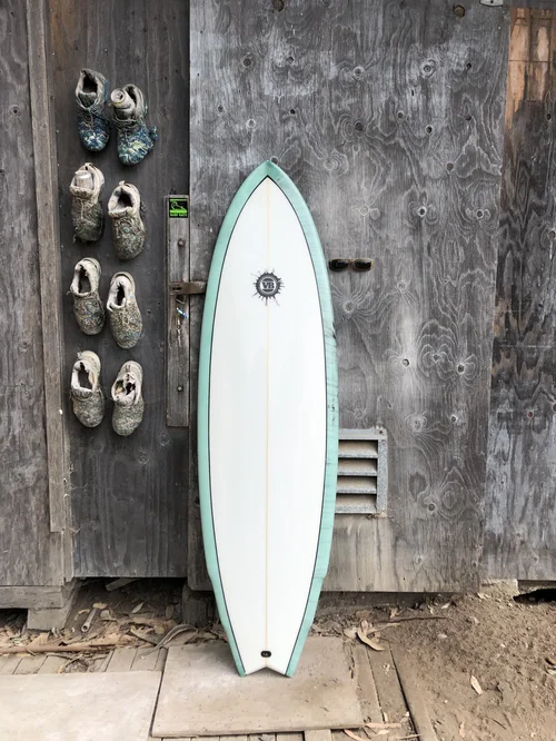 The DW Fish Twinzer surfboard by Vince Broglio